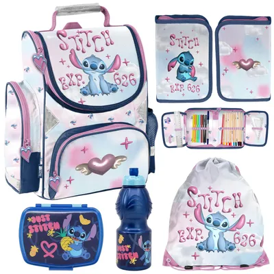 Produktbild von Schulranzen für Kinder mit Federmäppchen Lilo und Stitch Motiv - 1-3 Klasse 5-TEILIGES SCHULSET