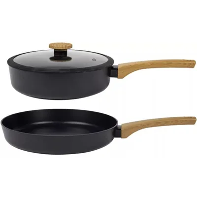 Produktbild von Sabatier Pfannenset Induktion Topfset Schmorpfanne 24cm Pfanne 28cm 3tlg ALUGUSS