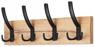 Produktbild von FURNITECO Wandgarderobe 4 Haken Eiche Gold Kleiderhaken