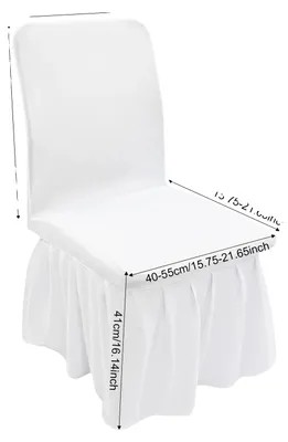 Produktbild von Stuhlbezüge, Rüschendesign, Maschinenwaschbar, WEISS