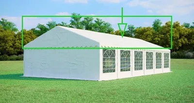 Obrázek produktu pro Náhradní střešní plachta pro párty stan 6x12 m – PVC 500 g/m², boční výška 2 m, bez konstrukce - Bílá