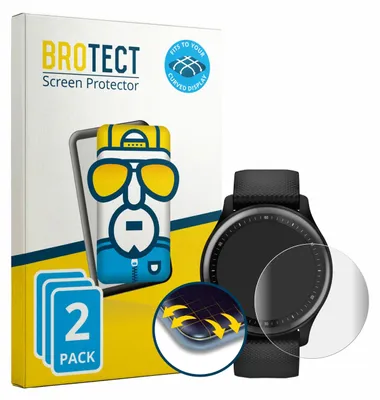 Produktbild von 2x BROTECT Fullscreen Schutzfolie für Garmin Vivomove Sport Displayschutz Folie Fullcover Klar Transparent