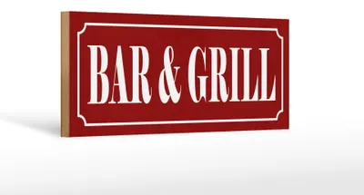 Produktbild von Holzschild Hinweis 27x10cm Bar & Grill