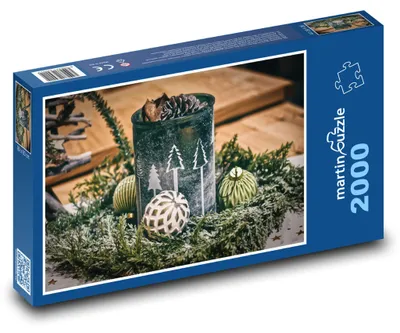 Zdjęcie produktu dla Puzzle 2000 Świąteczna dekoracja z ozdobami - martinpuzzle