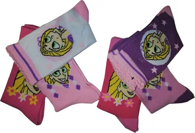 Produktbild von Disney Rapunzel die Serie 6er Pack Mädchen Kinder Socken mit Sternchen Weiß/Rosa/Lila (27/30)