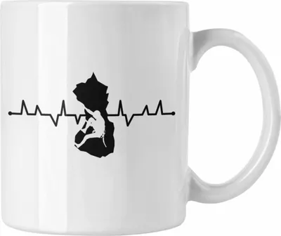 Produktbild von Trendation - Klettern Bergsteigen Geschenk Tasse Boulder Geschenkidee Berge Herzschlag (Weiß)