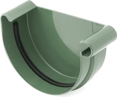 Produktbild von BRYZA Dachrinnenvorkopf RECHTS Kunststoff Ø 125 mm, Grün RAL 6020