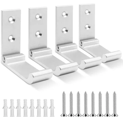 4er Set klappbare Wandhaken aus Aluminium, Silber