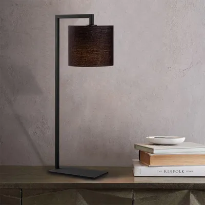 Immagine prodotto di Opviq, lampada da tavolo in stile industriale con struttura in metallo, nera, 27 x 20 cm, altezza: 65 cm, attacco E27, 40 W max, IP20, cavo da 200 cm con interruttore | Design elegante per ogni casa.