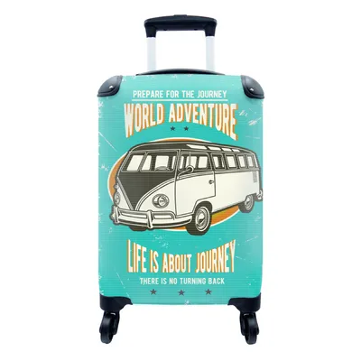 Obrázek produktu pro Kufr Příruční zavazadlo na kolečkách Malý cestovní kufr na 4 kolečkách Vintage - Oldtimer - Auto - Velikost kabiny < 55x40x23 cm a 55x40x20 cm -
