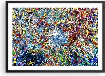 Produktbild von Gerahmtes Poster - Schwarzer Rahmen - Abstraktion modern - 70x50 cm - Wand Bild - Wanddeko - Wandbilder - Kunstposter - Wandposter - Bilderrahmen - Bilder - Kunstdruck - Wandbild - P2BAA70x50-4045