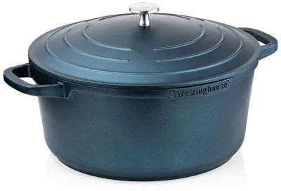 Produktbild von Westinghouse 28 cm Kochtopf für alle Herdarten, Backofenfest, Silikongriff, blau