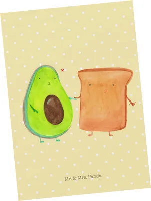 Produktbild von Mr. & Mrs. Panda Fotokarte Avocado Toast - Gelb Pastell - Geschenk, Postkarte, Postkarten, Kunstkarten, bildkarte, Hochzeit, Hochzeitsgeschenk, Liebe, Ansichtskarten