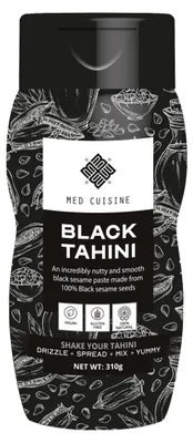 Zdjęcie produktu dla MED CUISINE Zwarte Tahini 310g – Pasta z czarnego sezamu do dań orientalnych