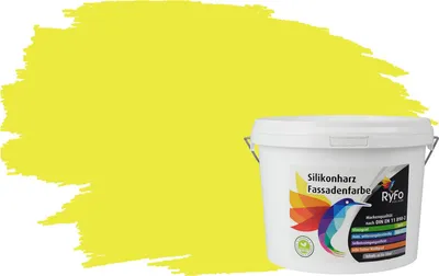 Produktbild von RyFo Colors Silikonharz Fassadenfarbe Lotuseffekt Trend Schwefelgelb 3l - bunte Fassadenfarbe, weitere Gelb Farbtöne und Größen erhältlich, Deckkraft Klasse 1