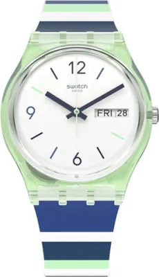 Produktbild von Swatch Armbanduhr 34 mm Quarz mit Tag und Datum, Himmel-Zebra-Design