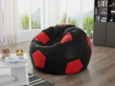 Obrázok produktu pre Sedací vak v tvare lopty AMADEO - čierny / červený