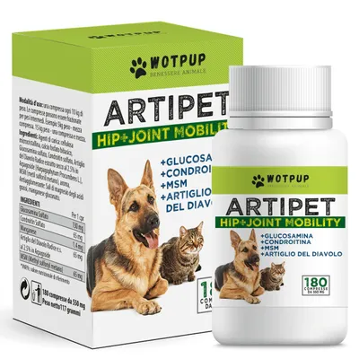 Immagine prodotto di Artipet, integratore per articolazioni cani | 180 compresse da 550mg con MSM, Artiglio del Diavolo, Condroitina, Glucosamina |