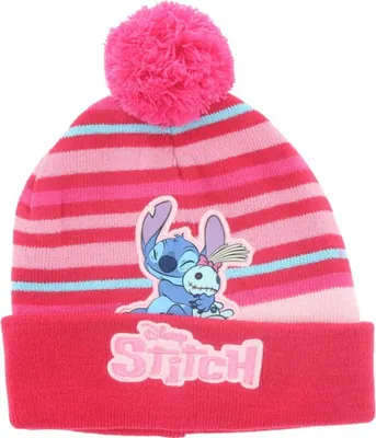 Produktbild von Lilo & Stitch Bommel-Mütze – Warme Wintermütze für Kinder Onesize Rosa