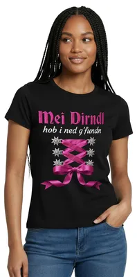 Produktbild von Spreadshirt Ersatz Dirndl Dirndl Nicht Gefunden Frauen T-Shirt, S, Schwarz