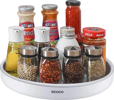 Image de Plateau tournant gris de 30 cm pour les épices et les ustensiles de cuisine