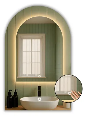 Image de Miroir LED 80x100 avec interrupteur tactile, étanche IP65, marque NOA