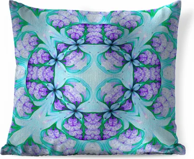 Produktbild von MuchoWow® Zierkissen Sofakissen Wohnzimmer Dekokissen 40x40 cm Ein farbenfrohes nahtloses Mosaikmuster auf Blau und Violett - Foto Kissen - Schlafzimmer Dekoration