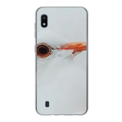 Produktbild von MuchoWow® Handyhülle Schutzhülle Hülle für Samsung Galaxy A10 Nahaufnahme einer weißen Taube Silikon Softcase Handy Hülle - Schutzhülle