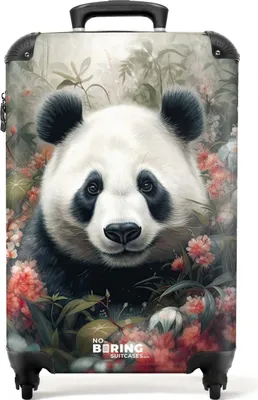 Obrázok produktu pre NoBoringSuitcases.com® Kufrík Príručná batožina na kolieskach Kufrík na kolieskach Malý kufrík na 4 kolieskach - medvedík panda uprostred farebnej prírody - veľkosť kabíny < 55x40x23 cm a 55x40x20 cm - foto kufrík - kabínový kufrík - palubná batožinaPríručná batožina Kufrík 55x35x20 cm, 36L,