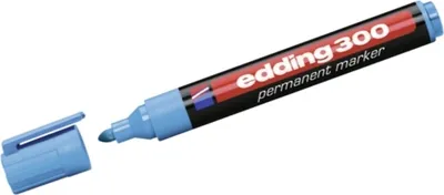 Produktbild von Permanentmarker edding 300 hellblau Packung mit 10 Stück