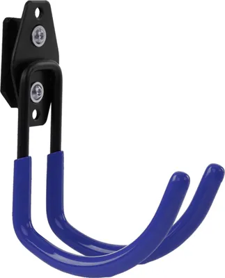 Produktbild von Werkzeughaken von BOTLE für Qbrick Koffer-System  für Werkzeuge, U-förmig 11 cm, stabil mit PVC-Ummantelung, für Garage, Schuppen, Werkstatt, Haken für Handsäge und Gartensäge, Doppelhaken, Tragkraft bis 30 kg, Blau