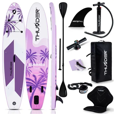 Produktbild von THUNDER Sola Stand Up Paddle Board 350x81x15 cm Violett Weiß Rosa bis 150 kg