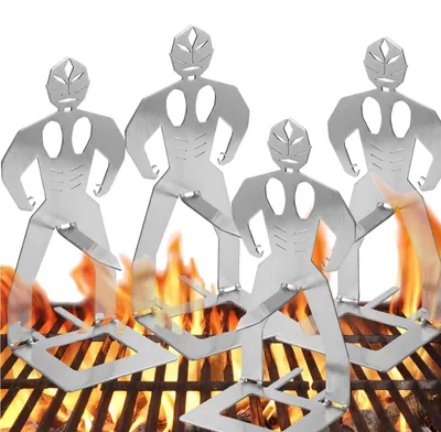 Productafbeelding van Solidchoice - Set van 4 Grillworsthouders van Roestvrij Staal
