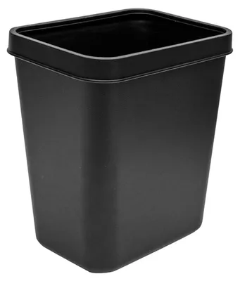 Zdjęcie produktu dla Prostokątny kosz na śmieci o pojemności 8 l, wykonany z grubszego tworzywa sztucznego, z otwartą górą, do kuchni, łazienki, hotelu i biura, kolor czarny