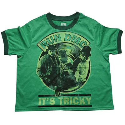 Produktbild von Run DMC It's Tricky Record Vintage Green S Damen T-Shirt