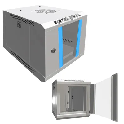 Zdjęcie produktu dla Extralink Szafa Rack 10 Cali 6U Wisząca Szara Stal i Szkło
