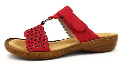 Zdjęcie produktu dla Rieker buty damskie klapki muły czerwony rekreacyjny, rozmiar buta:39 EU