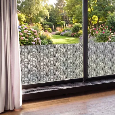 Produktbild von Sichtschutzfolie – Blättermuster – Aufkleber für Fenster und Duschtüren – 40 x 100 cm
