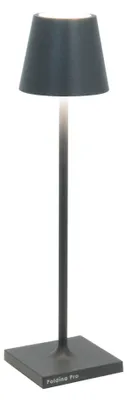 Immagine prodotto di Lampada a led da tavolo Poldina Pro Micro Grigio Scuro ricaricabile e dimmerabile con batteria fino a 12 ore