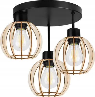 Obrázok produktu pre Moderná LED stropná lampa z dreva