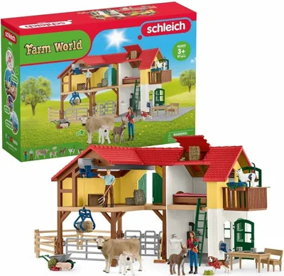 Zdjęcie produktu dla Schleich® 42407 Schleich® Farm World 42407 Bauernhaus mit Stall und Tieren Spielfiguren-Set