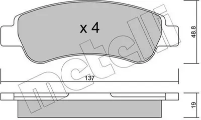 Produktbild von METELLI Bremsbeläge Satz Hinten Bremsklötze für FIAT Ducato Kastenwagen (250, 290) 22-0710-0