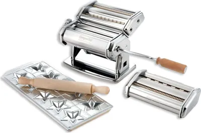 Obrázek produktu pro Imperia 508, Ruční strojek na výrobu těstovin, Fettuccine, Lasagne, Ravioli, Špagety, Tagliatelle, Nerezová ocel, 25,9 kg