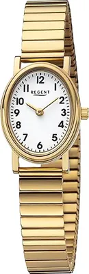 Produktbild von Regent Edelstahl Damen Uhr Armbanduhr Quarz gold Metallarmband D2URF1362