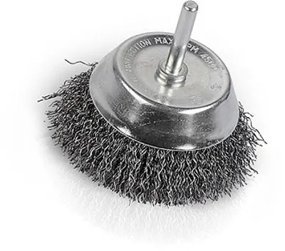 Produktbild von KREATOR Stahl Bürstenaufsatz Topfdrahtbürste Schaft ø 6 mm / Rundbürste ø 70 mm - Stahl Topfbürste ø 70 mm