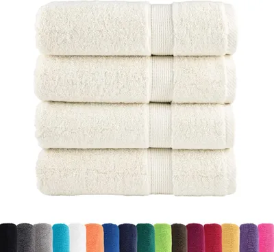 Produktbild von vidaXL Premium-Duschtücher SOLUND 4 Stk. Cremeweiß 70x140 cm 600 g/m²