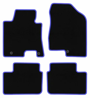 Produktbild von Fußmatten Automatten Velours Schwarz/Blau für Kia Ceed II 2012-2018 Set 4-tlg