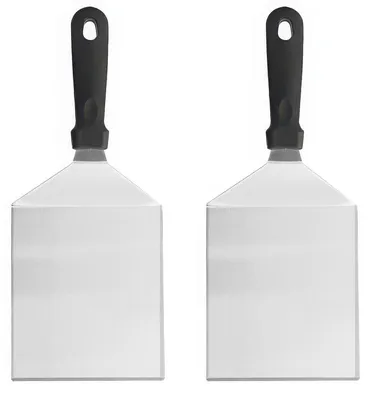 Produktbild von BBQ Grillspatel Set 2er Edelstahl Wender 130mm Küchenwender Pfannenwender Grill Zubehör für Plancha Grillplatte Burger Steak