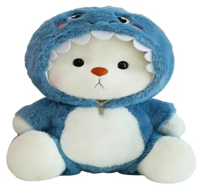 Productafbeelding van Knuffelbeer met kap, pluche, 35 cm, blauw