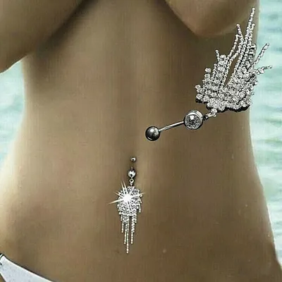 Produktbild von Bauchnabelpiercing Farbe Silber Zirkonia Anhänger Strass Kristall Ornament NEU